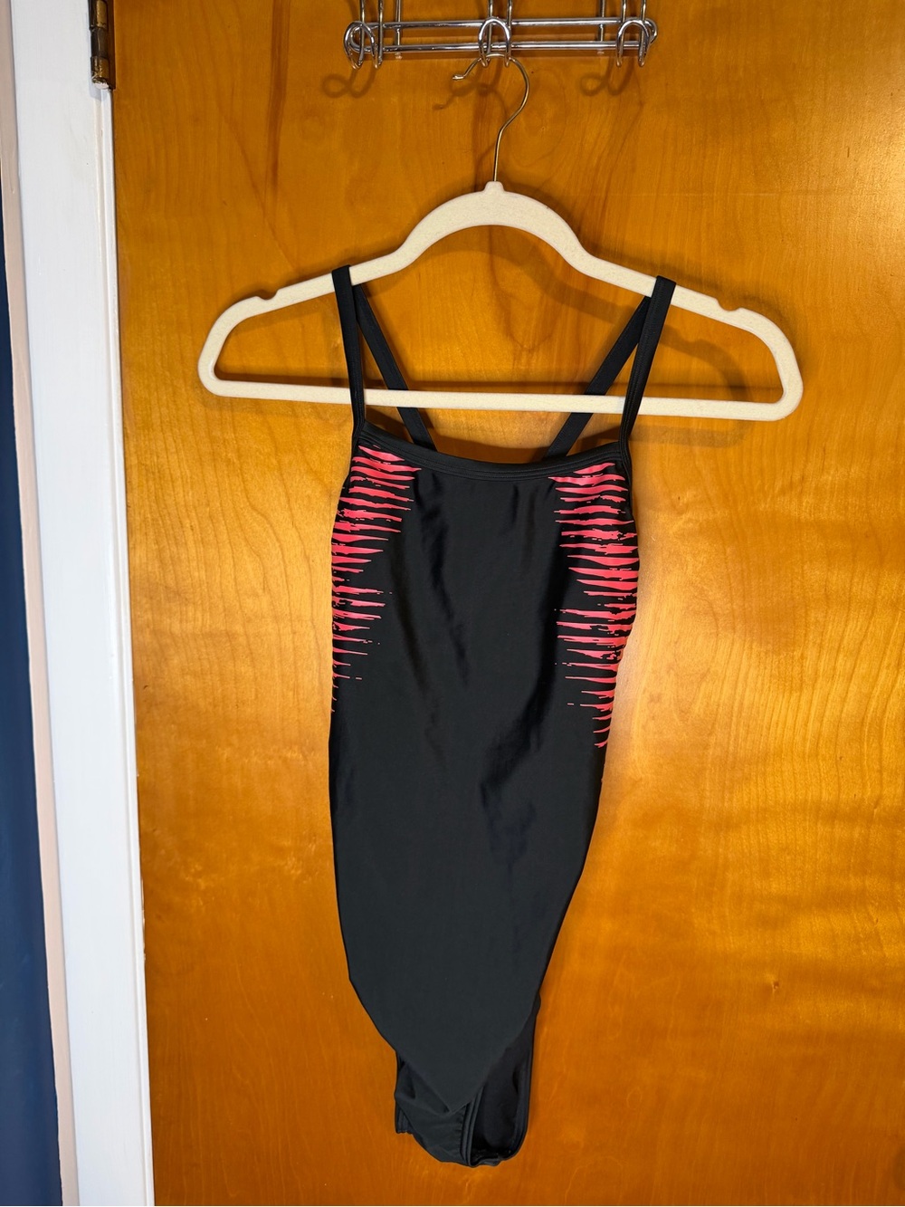 Speedo Black One-Piece Swimsuit with Pink Accent